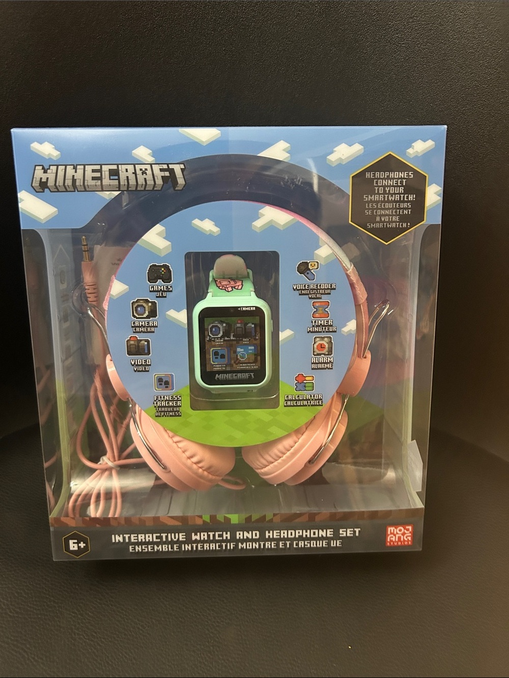 NWT 🆕 Minecraft Interactive Watch & Pink Headphones Set, factory sealed